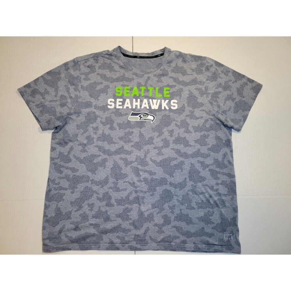 Seattle Seahawks Blue Camo‎ MSX Michael Strahan NFL Mens Athletic Shirt Size XL